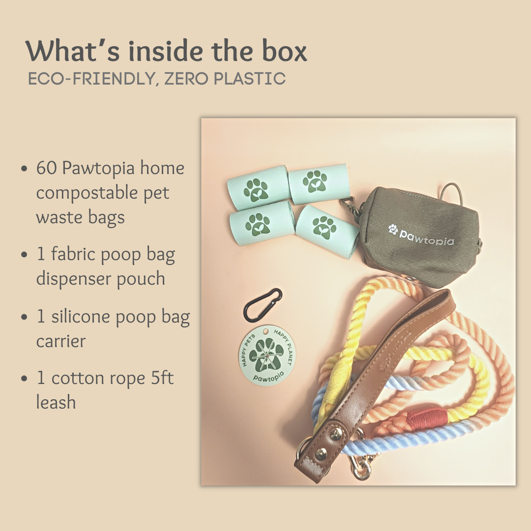 Pawtopia Premium Dog Waste Bags gift set: Walk-n-Wag set