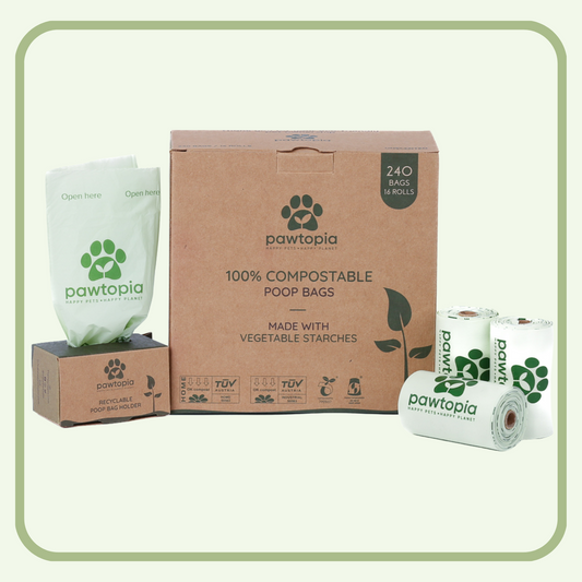 Home Compostable Pet Waste Bag (240) with Paper Dispenser